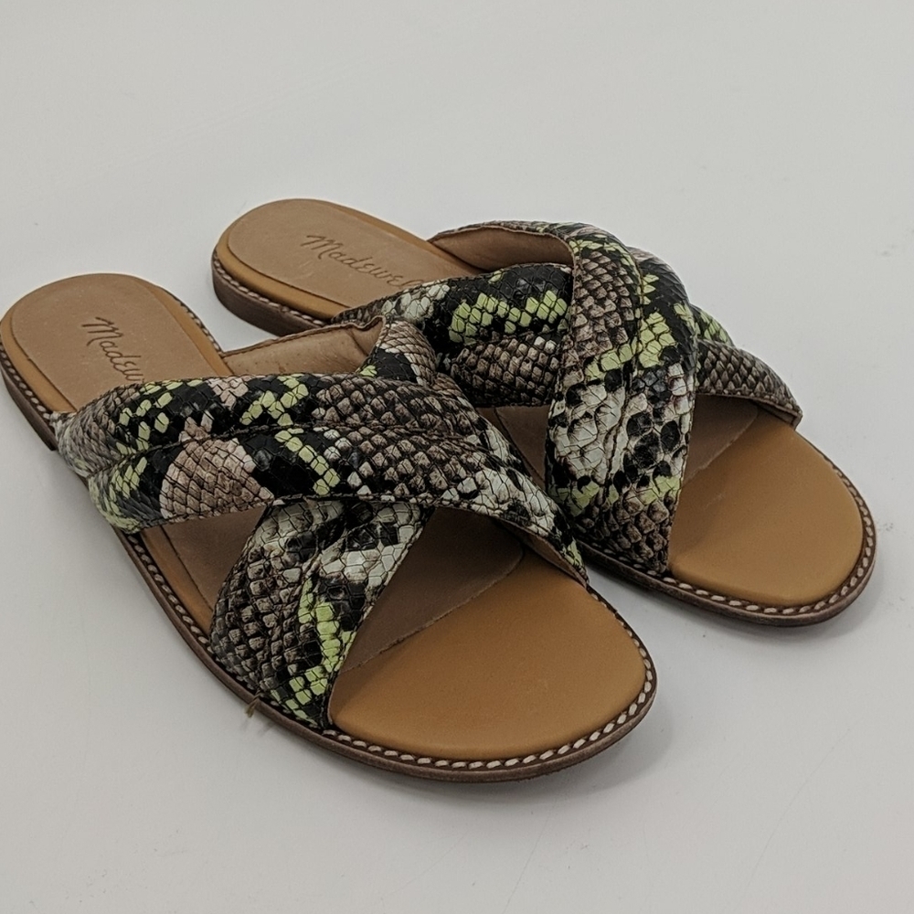 NWOT MADEWELL Snakeskin Leather Flat Sandals